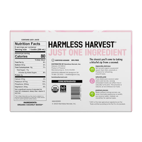 Harmless Harvest Organic Coconut Water, 6 pk./10 oz.